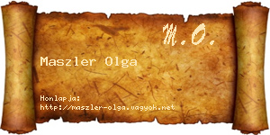 Maszler Olga névjegykártya